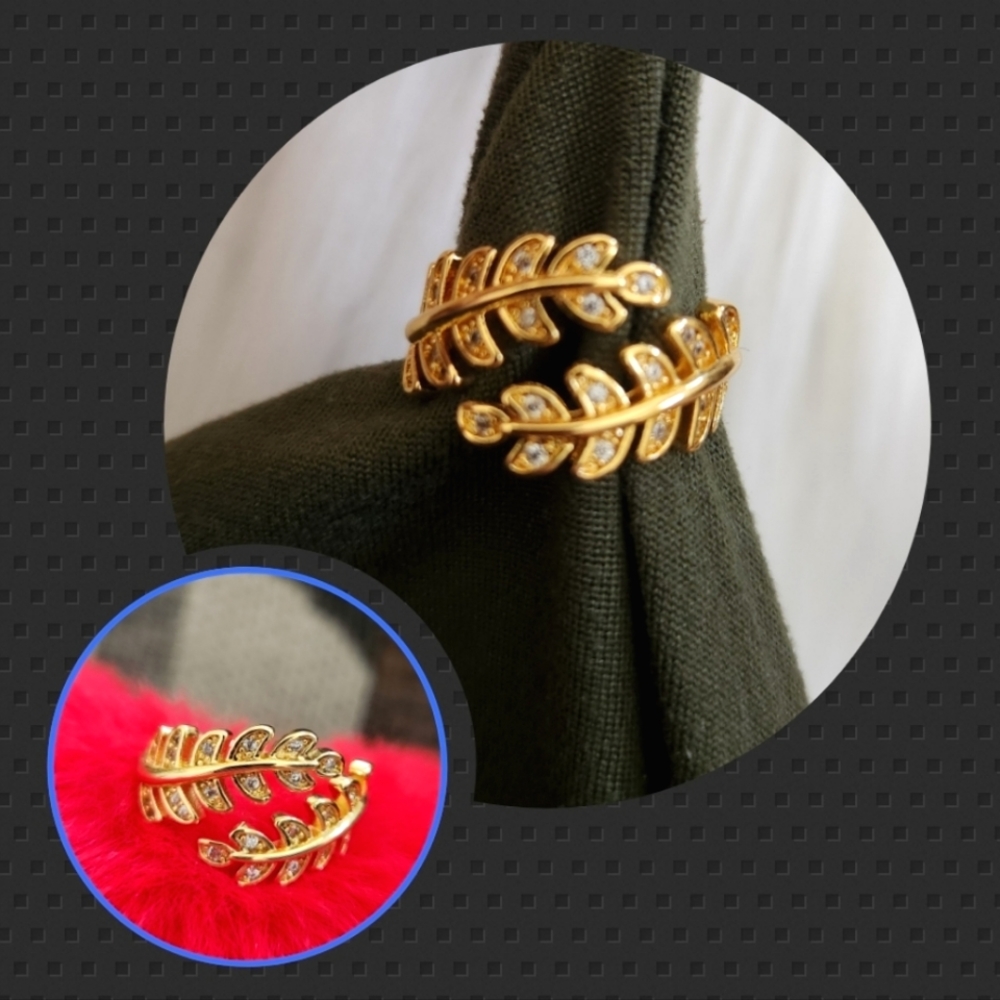 leaf 🍃 gold adjustable ring